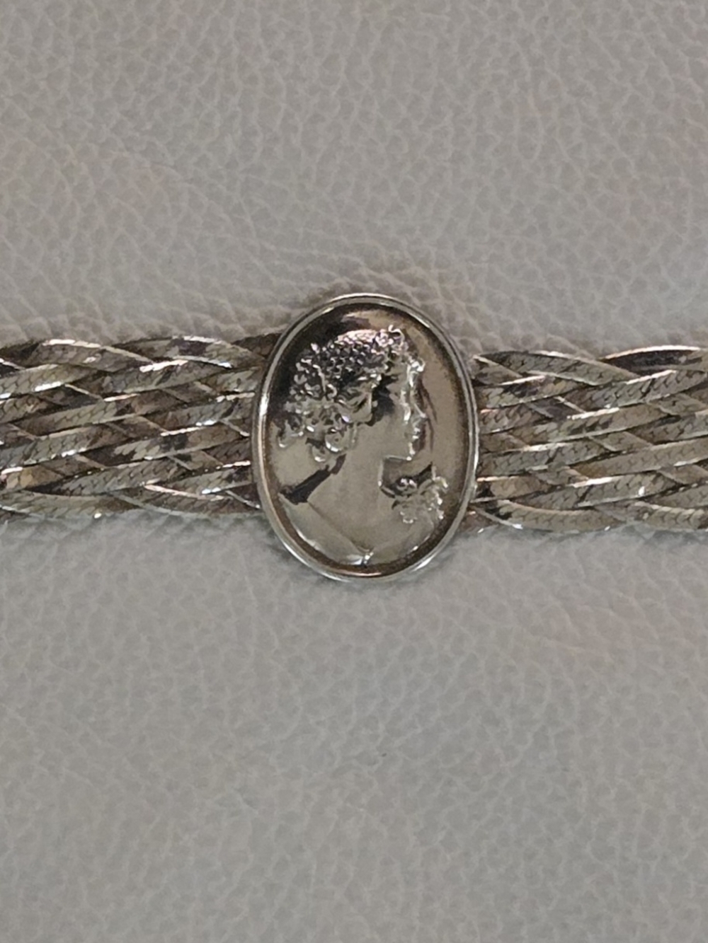 Silver Cameo Braided Multi-Strand Bracelet - Silver